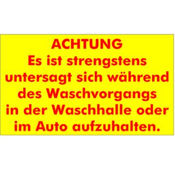 Waarschuwingssticker Duits 350x205