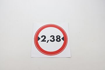 Label doorgang breedte 2,38M