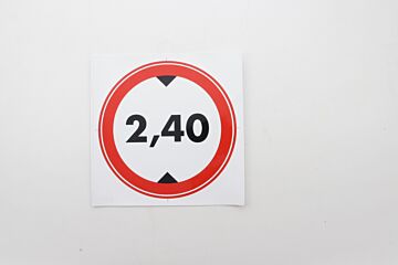 Doorrijhoogte sticker 2.40M