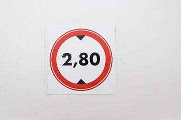Doorrijhoogte sticker 2.80M