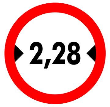 Sticker doorgangsbreedte 2.28M