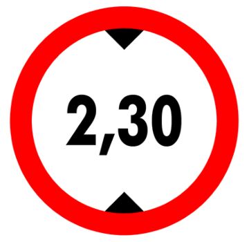 Sticker vrije hoogte 2.30M