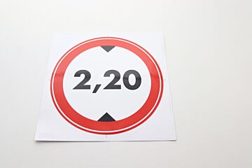 Doorrijhoogte sticker 2,20 m
