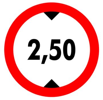 Sticker vrije hoogte 2.50M