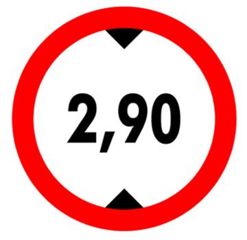Doorrijhoogte sticker 2.90M