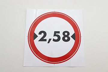 Breedte etiketdoorgang 2,58M