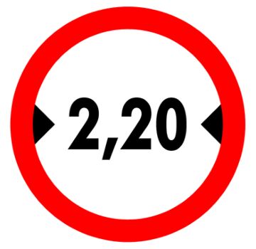 Etiket doorgang breedte 2,20M